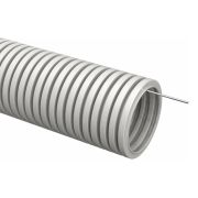 Труба гофрированная ПВХ d16мм с протяжкой сер. (уп.10м) TOKOV ELECTRIC TKE-TG/P-16-C06/10