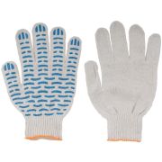 Перчатки вязаные «Волна» (4 нити) 10 класс вязки х/б с ПВХ 12491